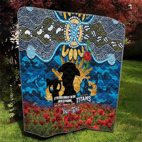 Personalised Titans Rugby ANZAC Day Quilt Last Post Poppy We Will Remember Them