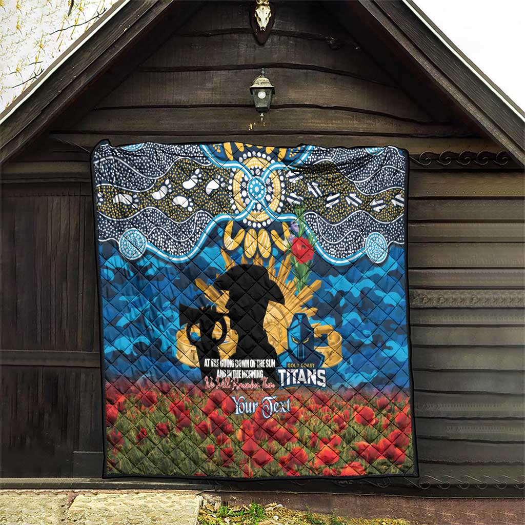 Personalised Titans Rugby ANZAC Day Quilt Last Post Poppy We Will Remember Them