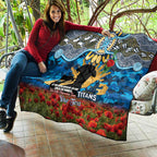 Personalised Titans Rugby ANZAC Day Quilt Last Post Poppy We Will Remember Them