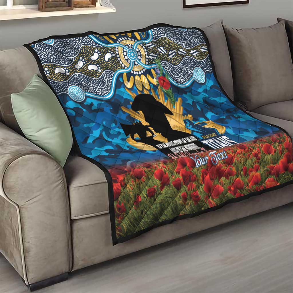 Personalised Titans Rugby ANZAC Day Quilt Last Post Poppy We Will Remember Them