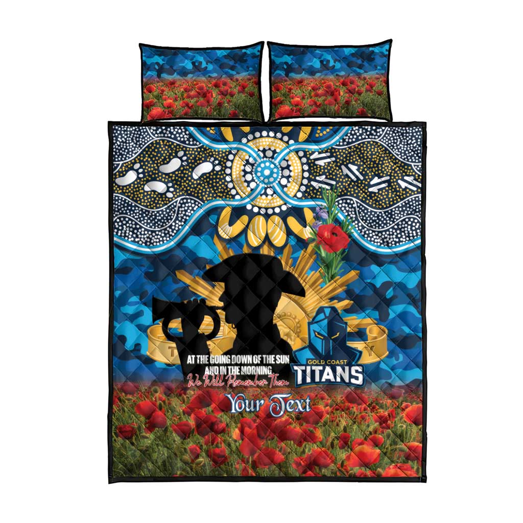 Personalised Titans Rugby ANZAC Day Quilt Bed Set Last Post Poppy We Will Remember Them