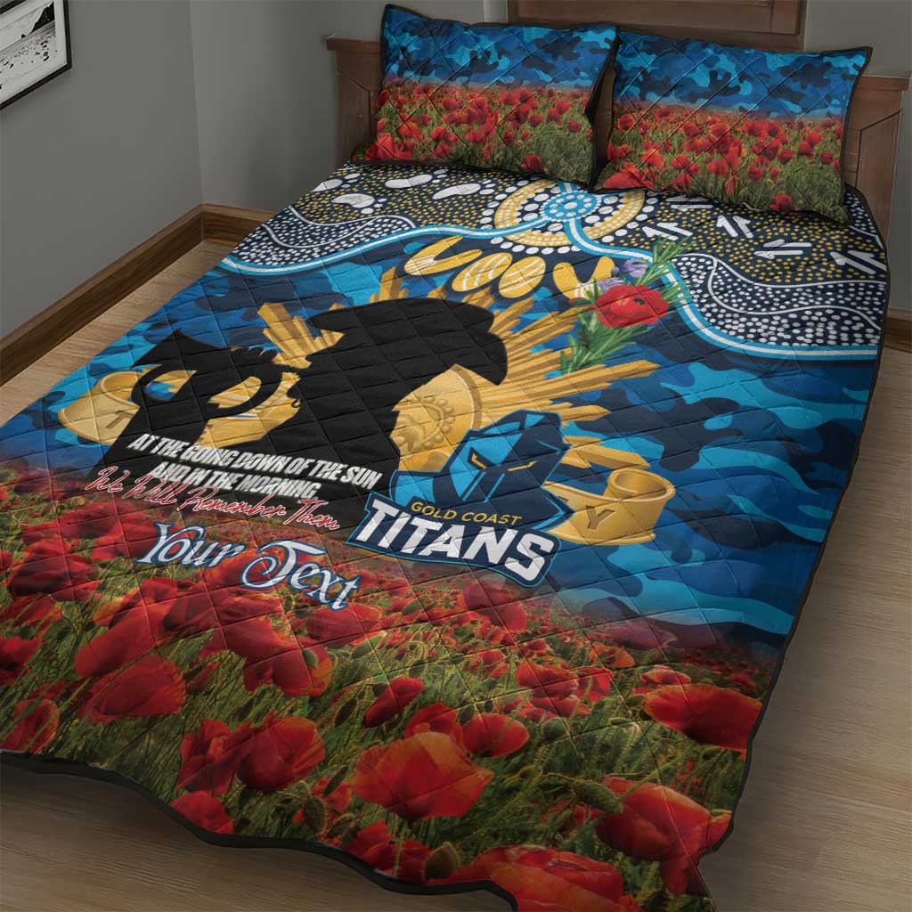 Personalised Titans Rugby ANZAC Day Quilt Bed Set Last Post Poppy We Will Remember Them