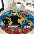 Personalised Titans Rugby ANZAC Day Round Carpet Last Post Poppy We Will Remember Them
