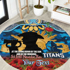 Personalised Titans Rugby ANZAC Day Round Carpet Last Post Poppy We Will Remember Them