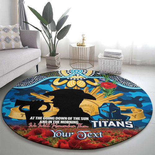 Personalised Titans Rugby ANZAC Day Round Carpet Last Post Poppy We Will Remember Them