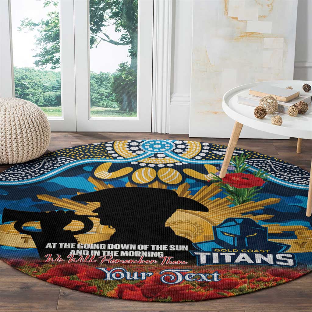 Personalised Titans Rugby ANZAC Day Round Carpet Last Post Poppy We Will Remember Them