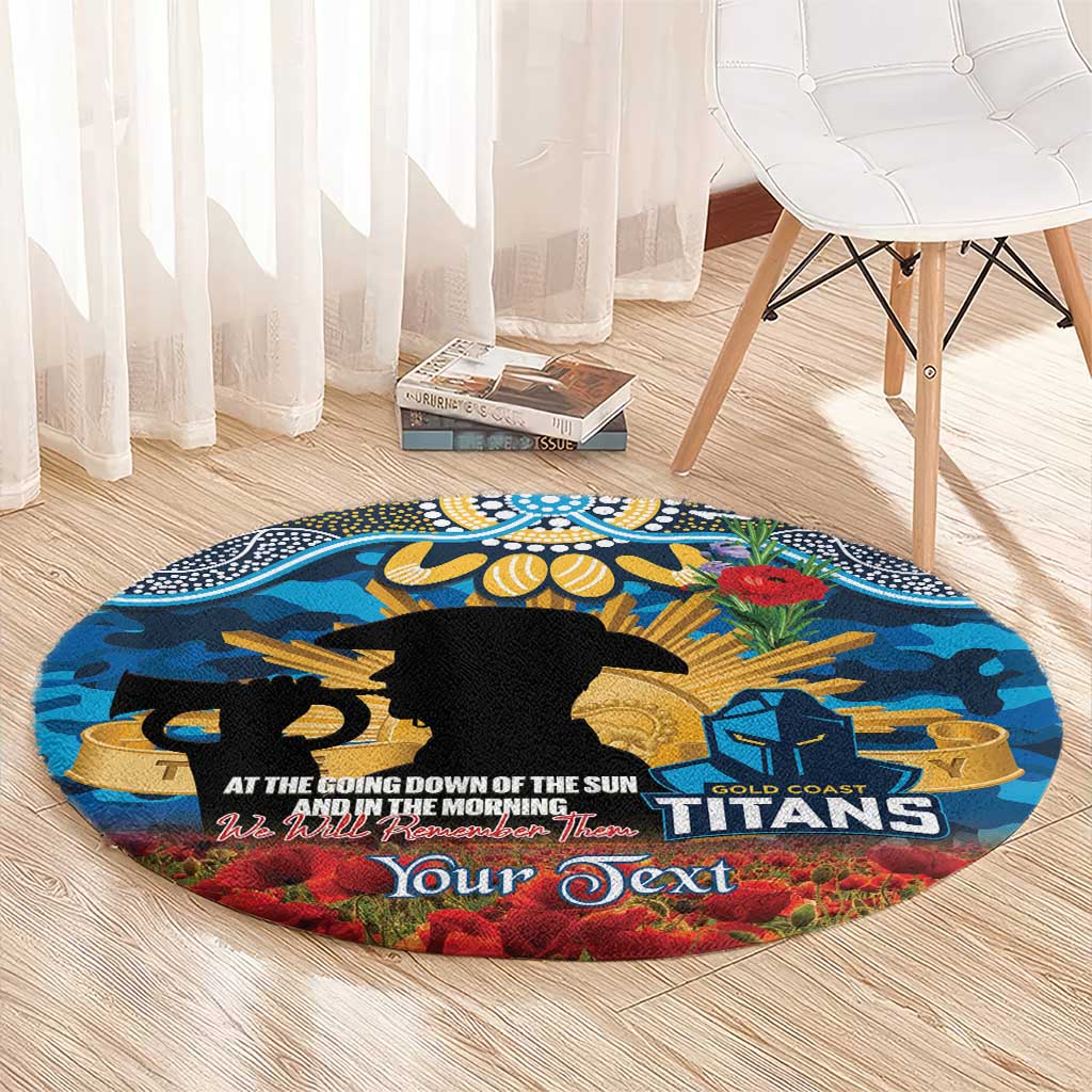 Personalised Titans Rugby ANZAC Day Round Carpet Last Post Poppy We Will Remember Them