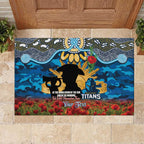 Personalised Titans Rugby ANZAC Day Rubber Doormat Last Post Poppy We Will Remember Them