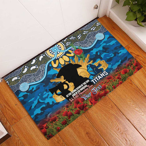 Personalised Titans Rugby ANZAC Day Rubber Doormat Last Post Poppy We Will Remember Them