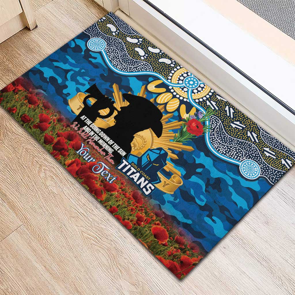 Personalised Titans Rugby ANZAC Day Rubber Doormat Last Post Poppy We Will Remember Them