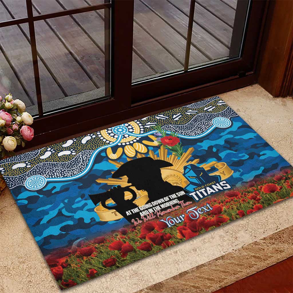 Personalised Titans Rugby ANZAC Day Rubber Doormat Last Post Poppy We Will Remember Them