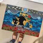 Personalised Titans Rugby ANZAC Day Rubber Doormat Last Post Poppy We Will Remember Them