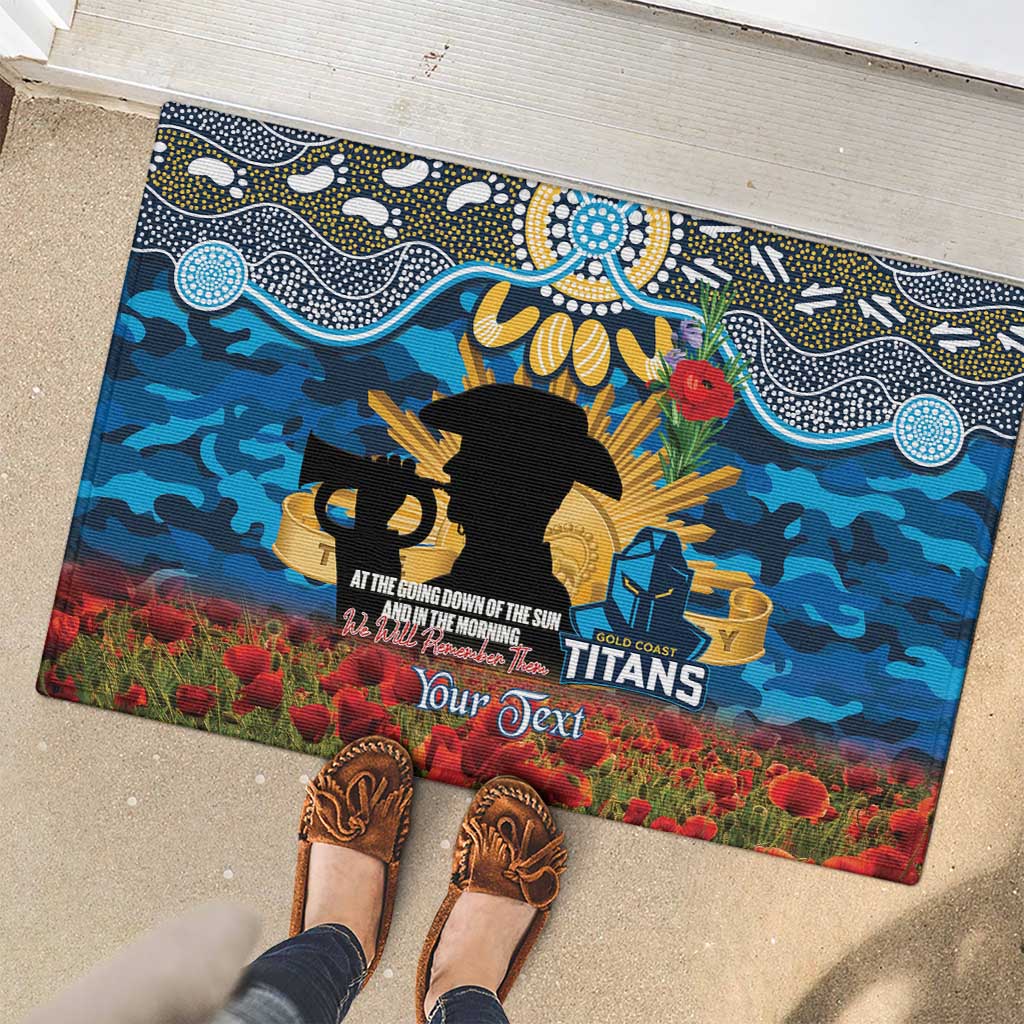 Personalised Titans Rugby ANZAC Day Rubber Doormat Last Post Poppy We Will Remember Them