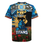 Personalised Titans Rugby ANZAC Day Rugby Jersey Last Post Poppy We Will Remember Them