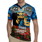 Personalised Titans Rugby ANZAC Day Rugby Jersey Last Post Poppy We Will Remember Them
