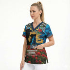 Personalised Titans Rugby ANZAC Day Scrub Top Last Post Poppy We Will Remember Them
