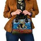 Personalised Titans Rugby ANZAC Day Shoulder Handbag Last Post Poppy We Will Remember Them