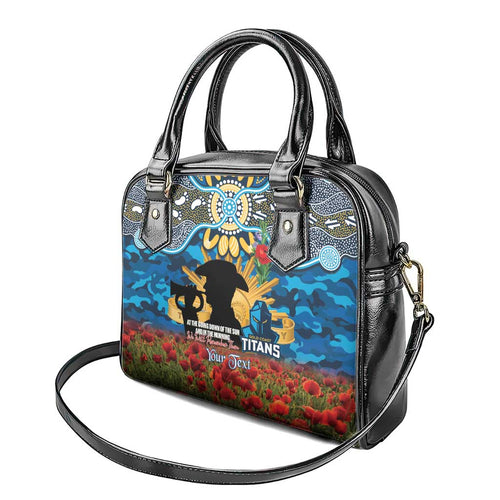 Personalised Titans Rugby ANZAC Day Shoulder Handbag Last Post Poppy We Will Remember Them