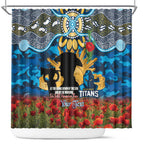Personalised Titans Rugby ANZAC Day Shower Curtain Last Post Poppy We Will Remember Them