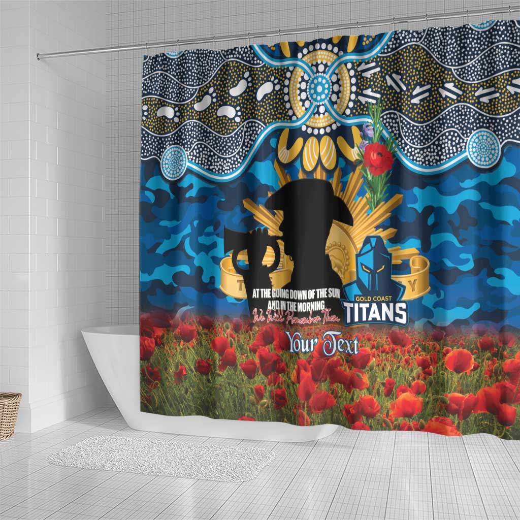 Personalised Titans Rugby ANZAC Day Shower Curtain Last Post Poppy We Will Remember Them