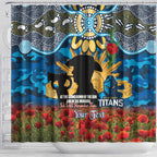 Personalised Titans Rugby ANZAC Day Shower Curtain Last Post Poppy We Will Remember Them