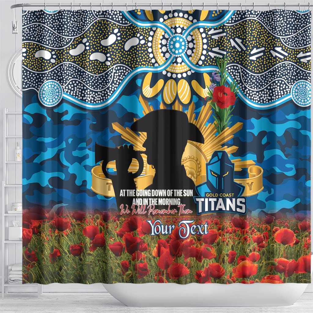Personalised Titans Rugby ANZAC Day Shower Curtain Last Post Poppy We Will Remember Them