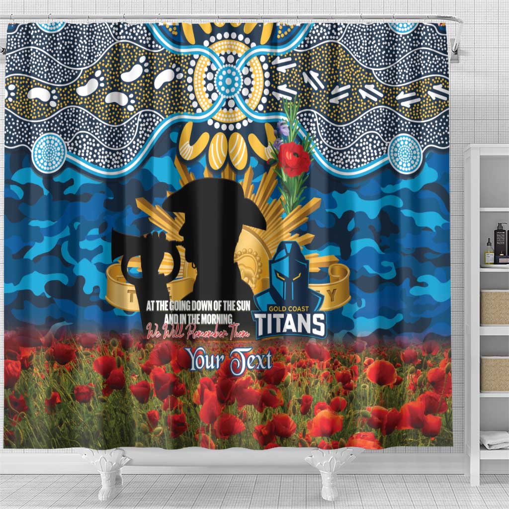 Personalised Titans Rugby ANZAC Day Shower Curtain Last Post Poppy We Will Remember Them