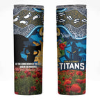 Personalised Titans Rugby ANZAC Day Skinny Tumbler Last Post Poppy We Will Remember Them
