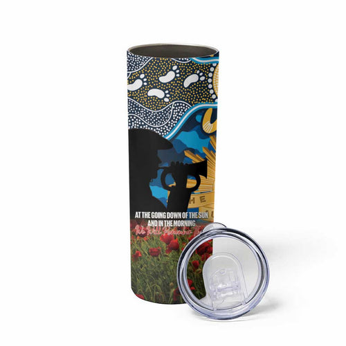 Personalised Titans Rugby ANZAC Day Skinny Tumbler Last Post Poppy We Will Remember Them