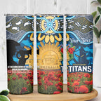 Personalised Titans Rugby ANZAC Day Skinny Tumbler Last Post Poppy We Will Remember Them