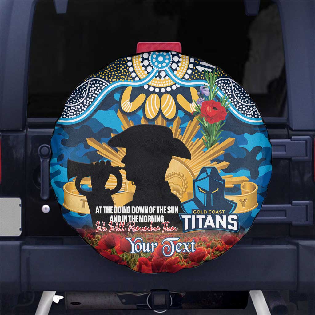 Personalised Titans Rugby ANZAC Day Spare Tire Cover Last Post Poppy We Will Remember Them