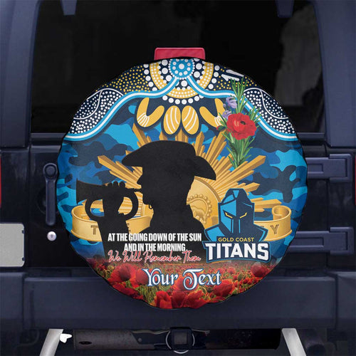 Personalised Titans Rugby ANZAC Day Spare Tire Cover Last Post Poppy We Will Remember Them