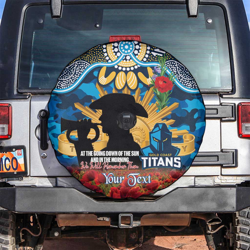 Personalised Titans Rugby ANZAC Day Spare Tire Cover Last Post Poppy We Will Remember Them