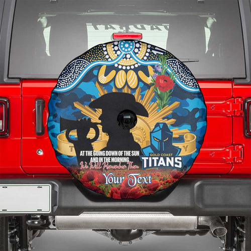 Personalised Titans Rugby ANZAC Day Spare Tire Cover Last Post Poppy We Will Remember Them