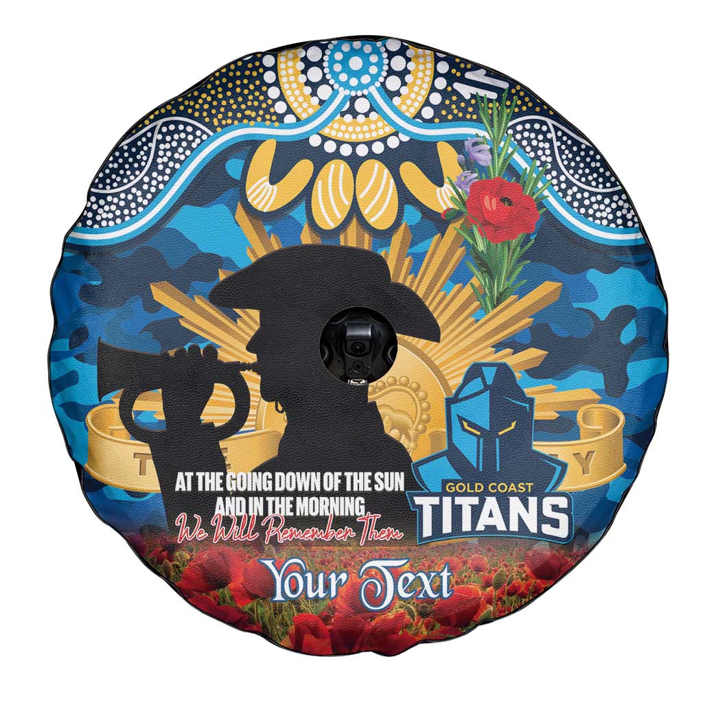 Personalised Titans Rugby ANZAC Day Spare Tire Cover Last Post Poppy We Will Remember Them