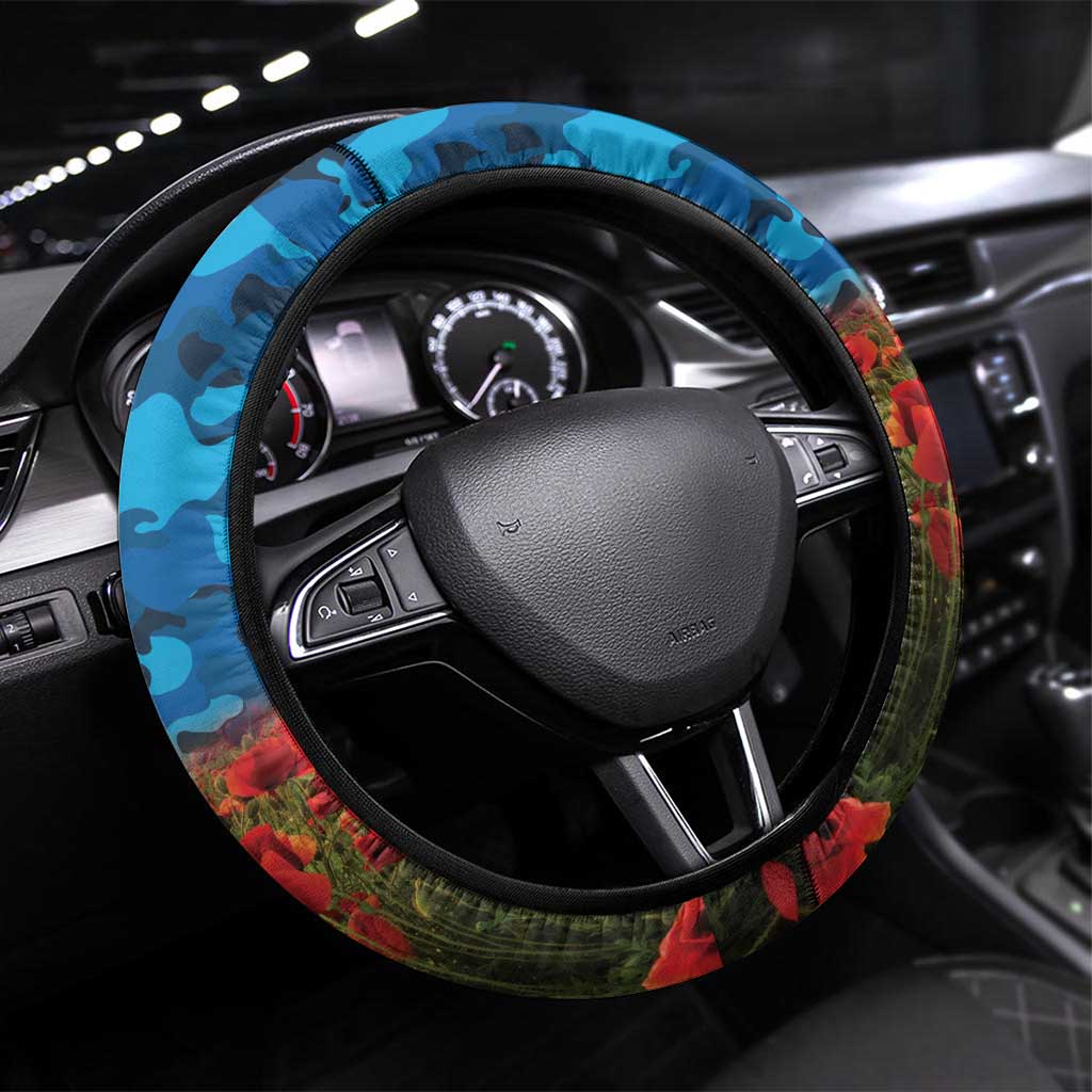 Titans Rugby ANZAC Day Steering Wheel Cover Last Post Poppy We Will Remember Them