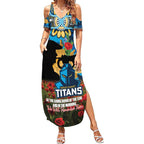 Personalised Titans Rugby ANZAC Day Summer Maxi Dress Last Post Poppy We Will Remember Them