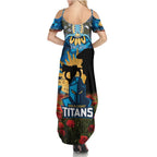 Personalised Titans Rugby ANZAC Day Summer Maxi Dress Last Post Poppy We Will Remember Them