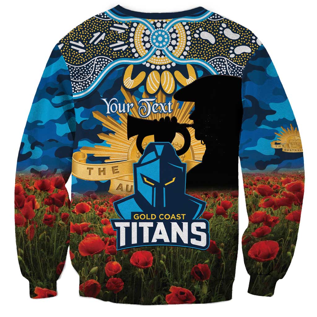 Personalised Titans Rugby ANZAC Day Sweatshirt Last Post Poppy We Will Remember Them