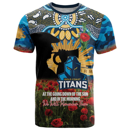 Personalised Titans Rugby ANZAC Day T Shirt Last Post Poppy We Will Remember Them