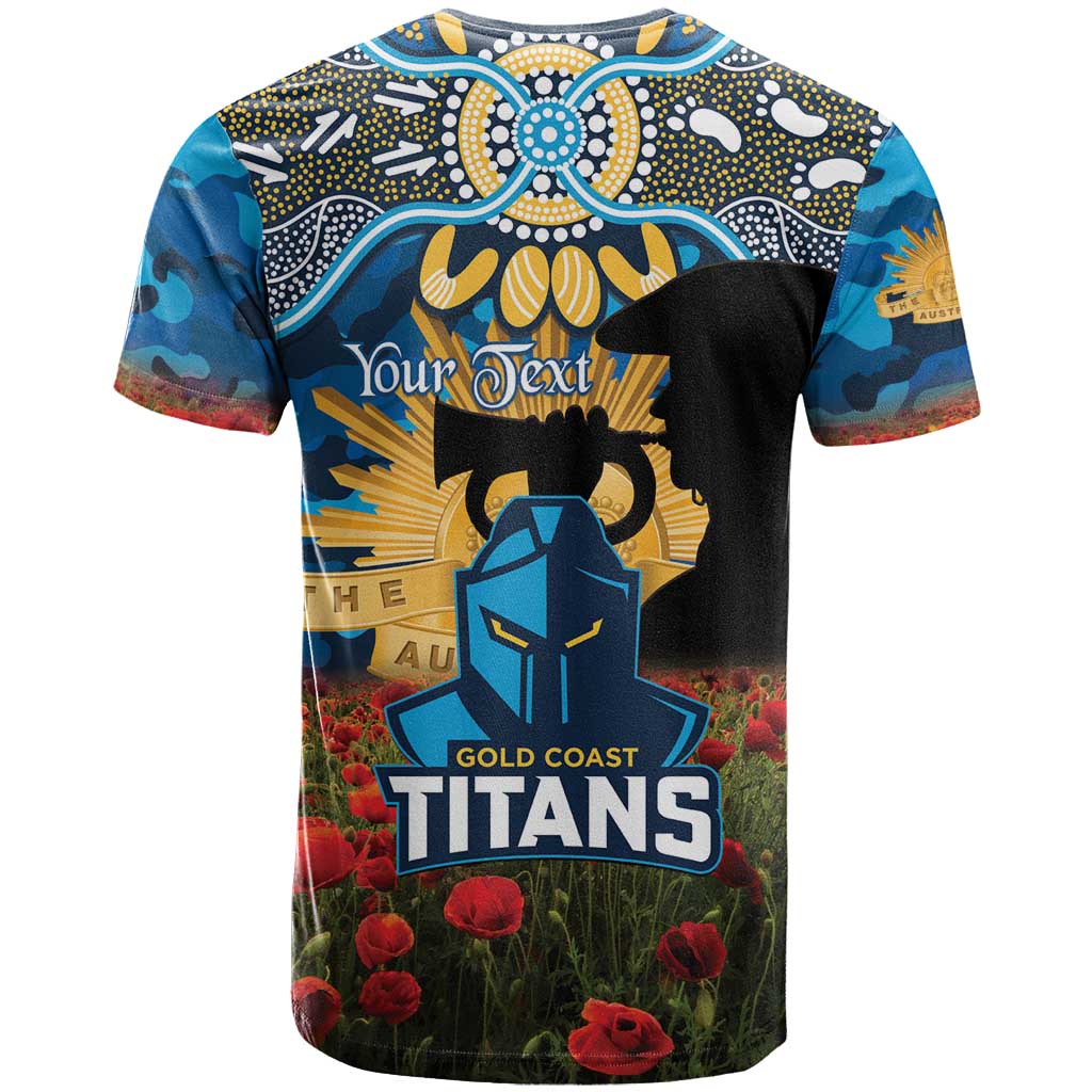 Personalised Titans Rugby ANZAC Day T Shirt Last Post Poppy We Will Remember Them