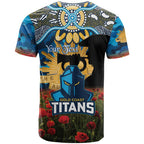Personalised Titans Rugby ANZAC Day T Shirt Last Post Poppy We Will Remember Them