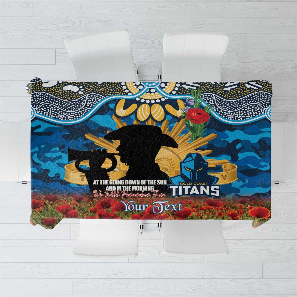 Personalised Titans Rugby ANZAC Day Tablecloth Last Post Poppy We Will Remember Them