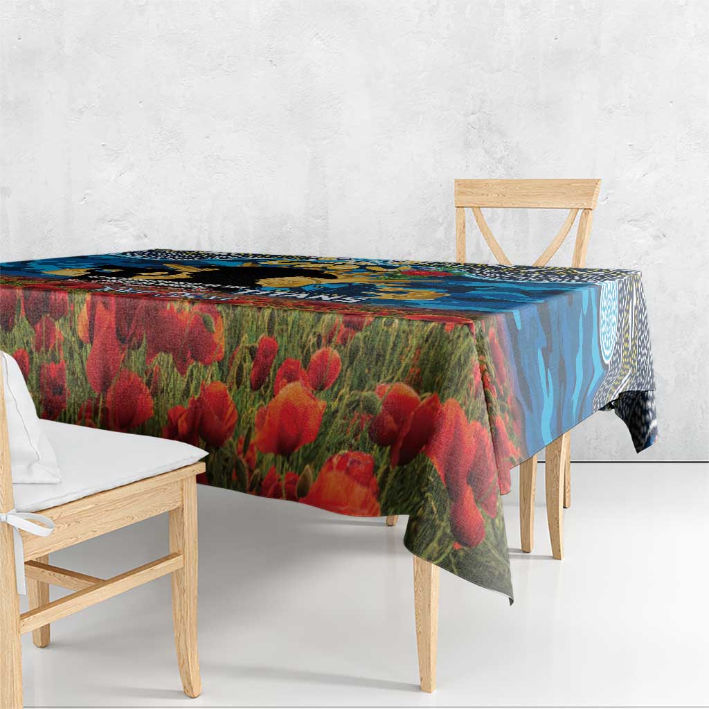 Personalised Titans Rugby ANZAC Day Tablecloth Last Post Poppy We Will Remember Them