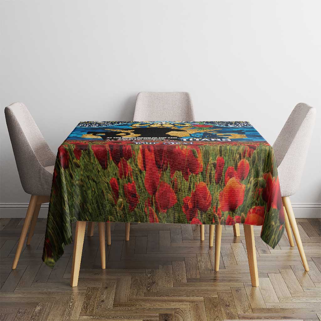 Personalised Titans Rugby ANZAC Day Tablecloth Last Post Poppy We Will Remember Them