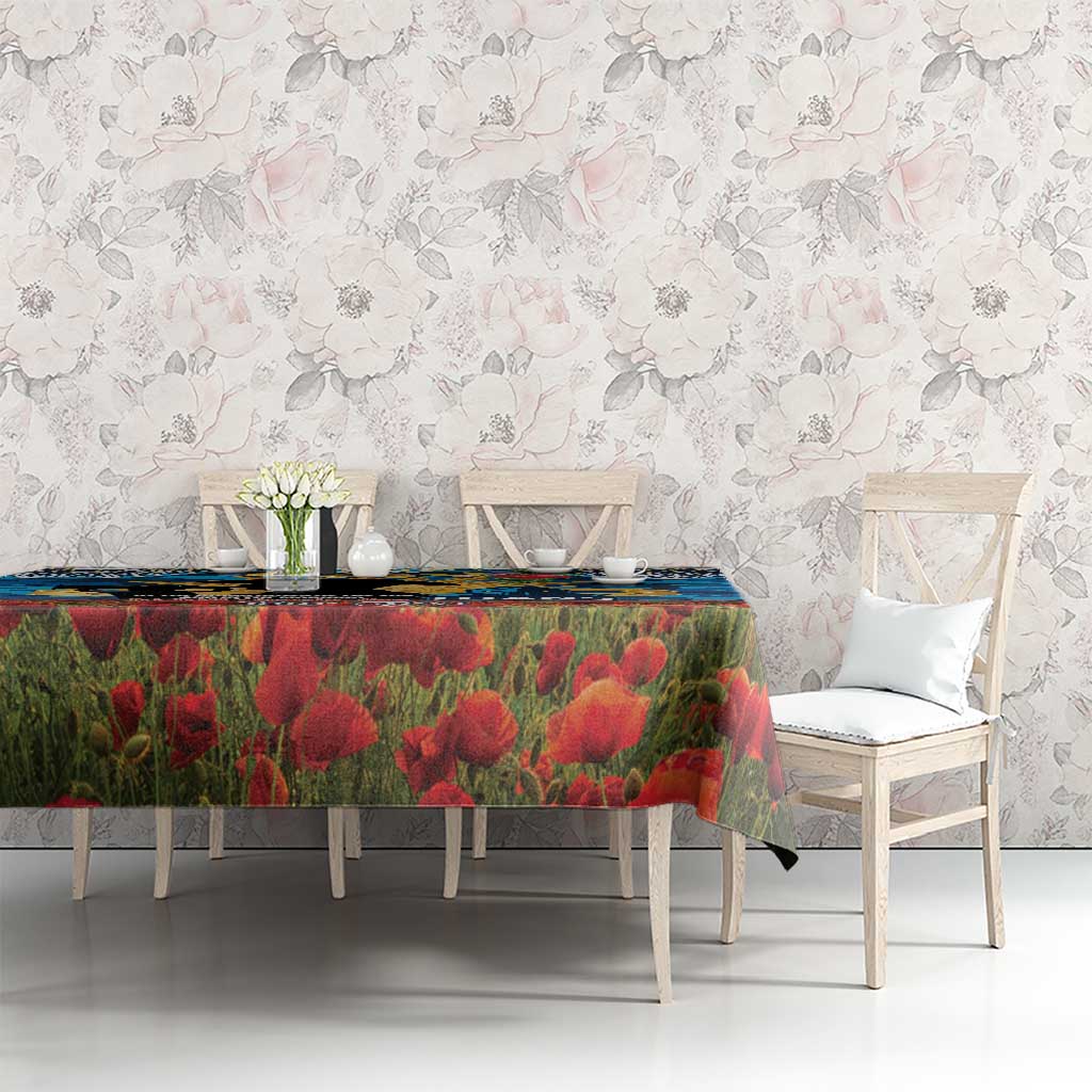 Personalised Titans Rugby ANZAC Day Tablecloth Last Post Poppy We Will Remember Them