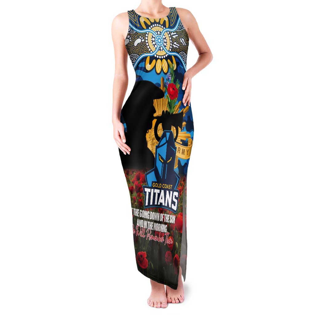 Personalised Titans Rugby ANZAC Day Tank Maxi Dress Last Post Poppy We Will Remember Them