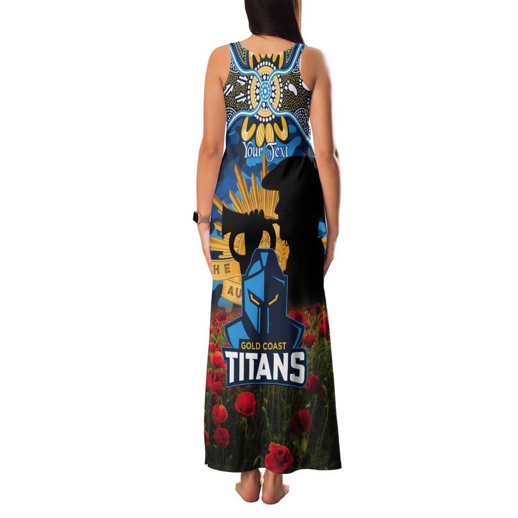 Personalised Titans Rugby ANZAC Day Tank Maxi Dress Last Post Poppy We Will Remember Them