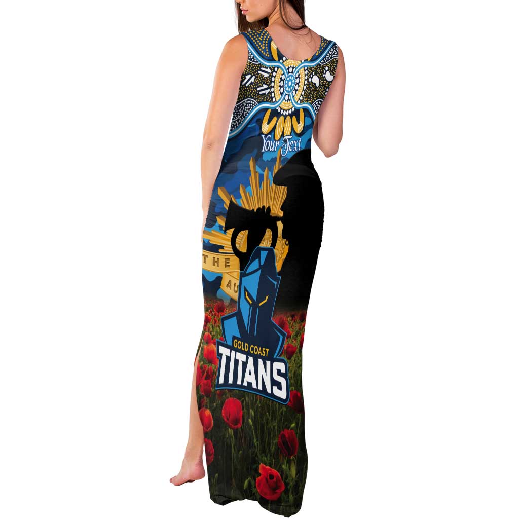 Personalised Titans Rugby ANZAC Day Tank Maxi Dress Last Post Poppy We Will Remember Them