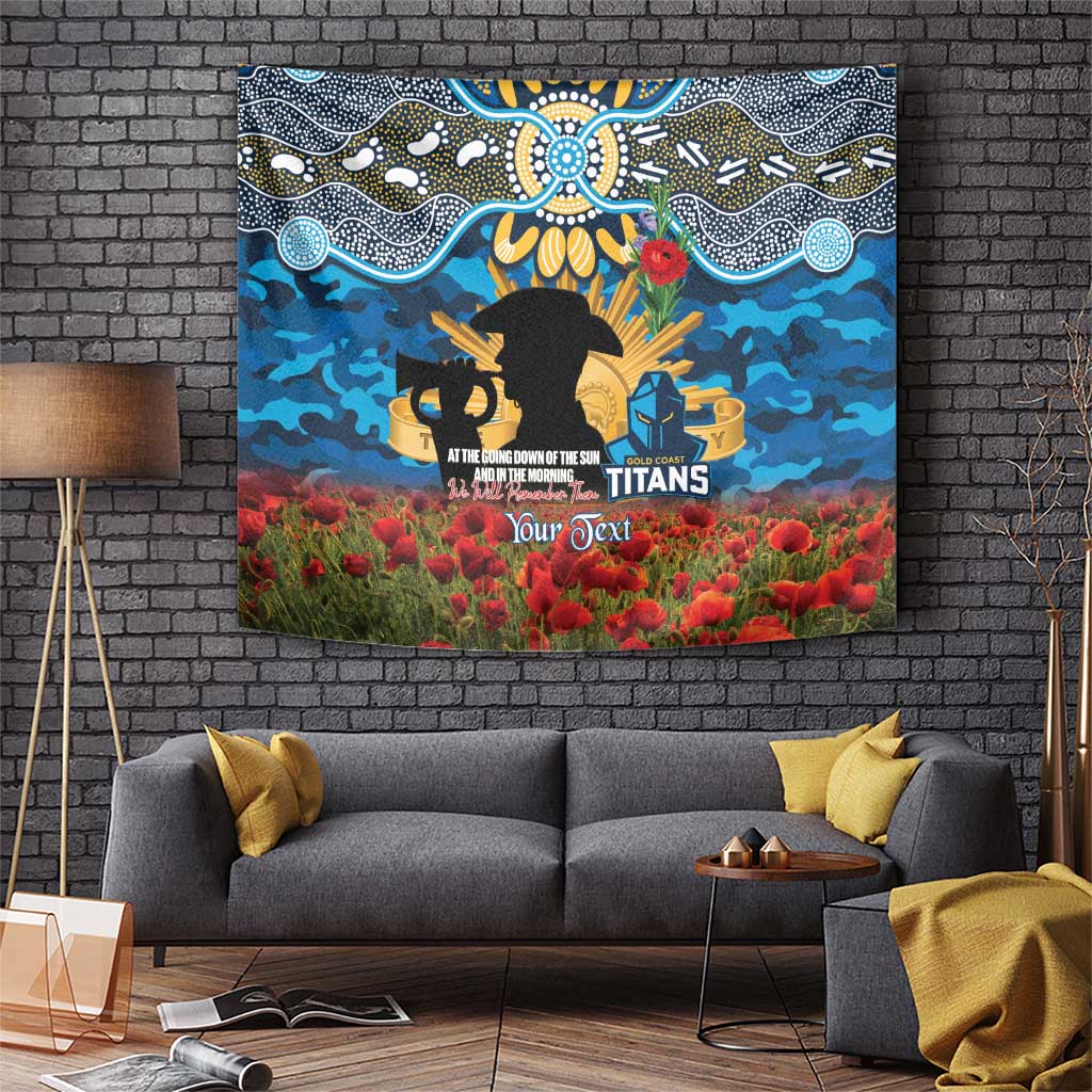 Personalised Titans Rugby ANZAC Day Tapestry Last Post Poppy We Will Remember Them